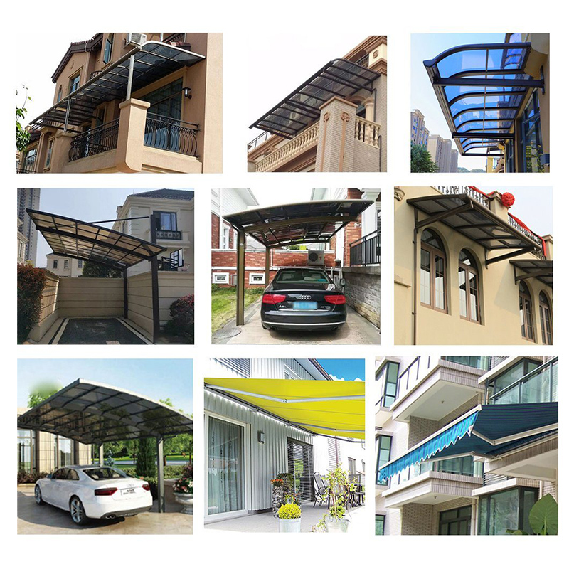Anpassad Balcony Patio Cover Portal Frame Struktur Modern Carport Multifunktionell Patio Canopi Solar Panel Montering Struktur 2 Bil Metal Carport Professional Balcony Awing Solar Mouting Structure Vattensäker Carport